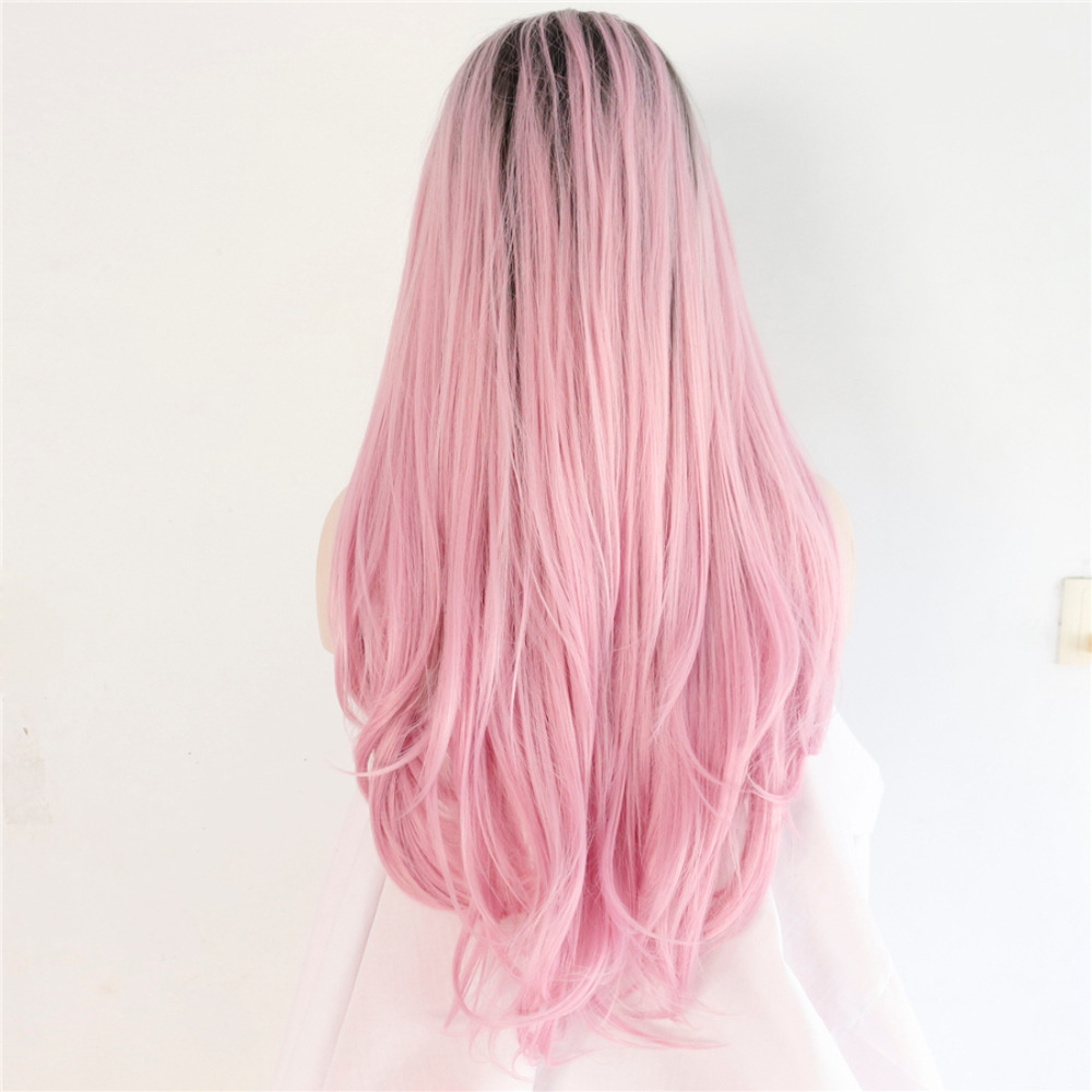 long pink wig